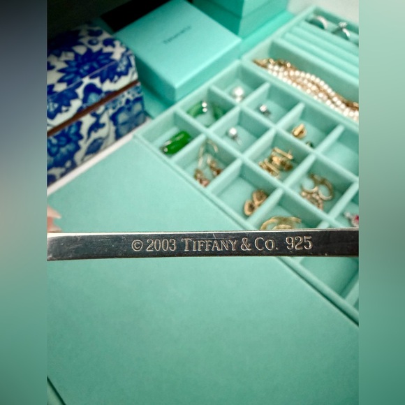 Tiffany & Co. 2003 Open Rectangle Bangle Bracelet Hallmarked 925 Sterling Silver - Picture 12 of 13